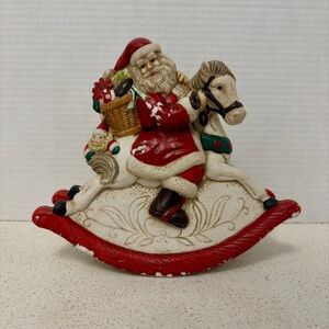 Vintage Taiwan Rocking Horse Santa Claus Musical